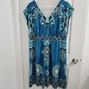 INC International Concepts Plus Size Teal Knee length Dress Size 1X